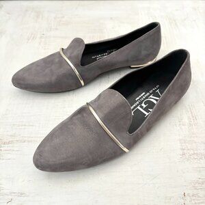 AGL Gray Suede Ballet Flat Gray Metallic Strap Size 39.5 EU | 9.5 US